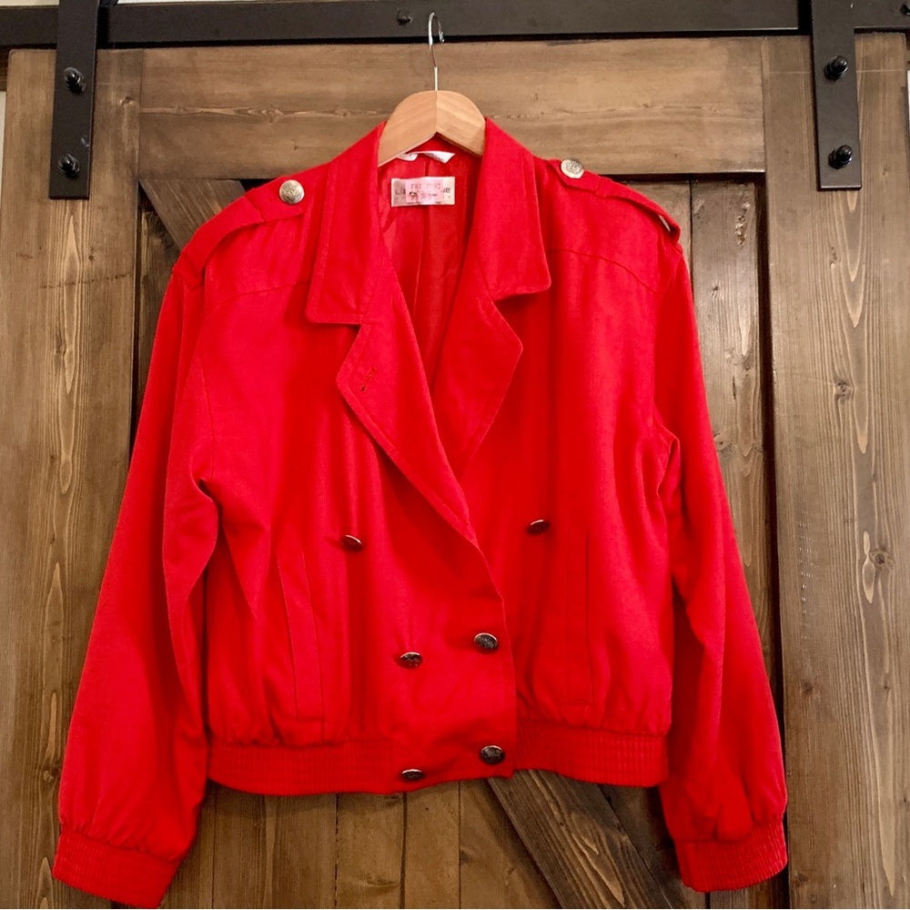 Vintage Liz Claiborne lightweight Moto Military bomber jacket